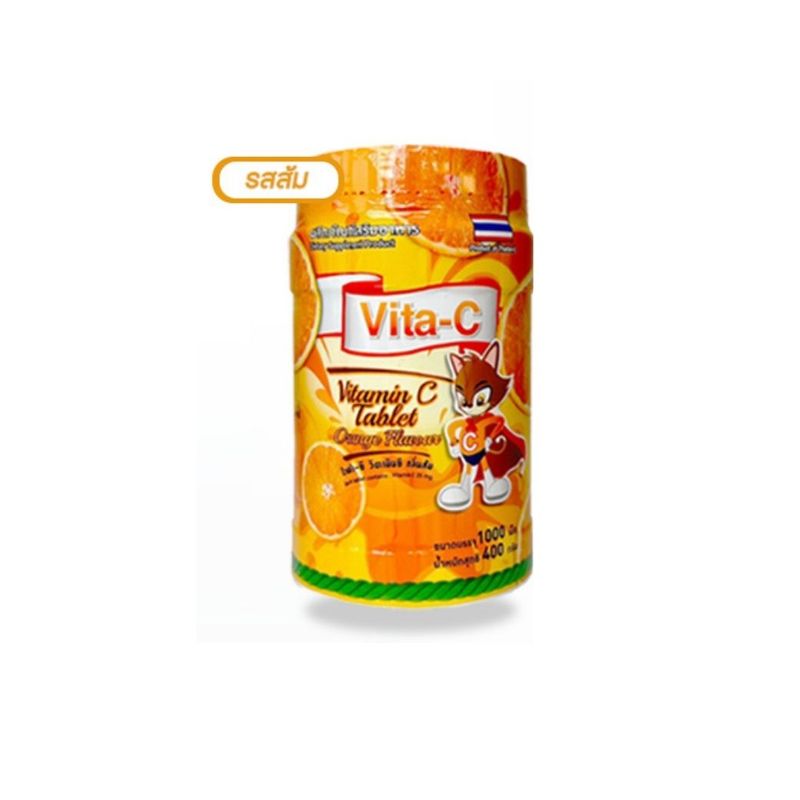 Vita-C ไวต้า-ซี Vitamin C 25mg T.man วิตามินซี 1000เม็ด/กระปุก