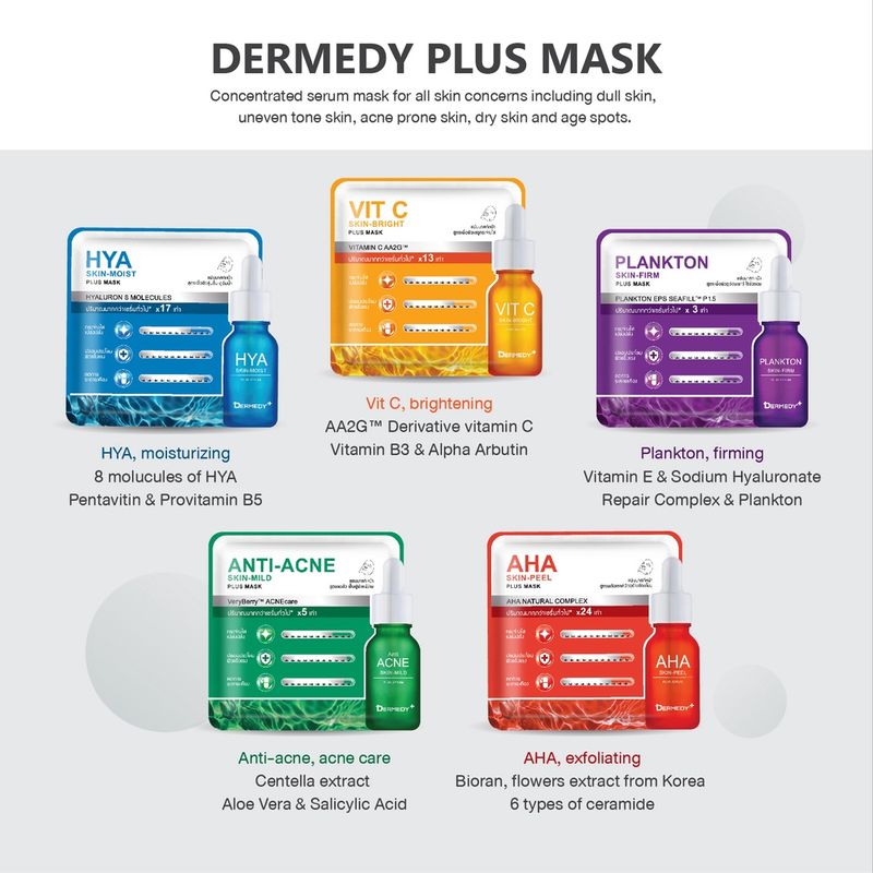 DERMEDY PLUS MASK มาสก์หน้า เดอร์มีดี พลัส มาสก์ 25มล. overnight plus mask myu-nique