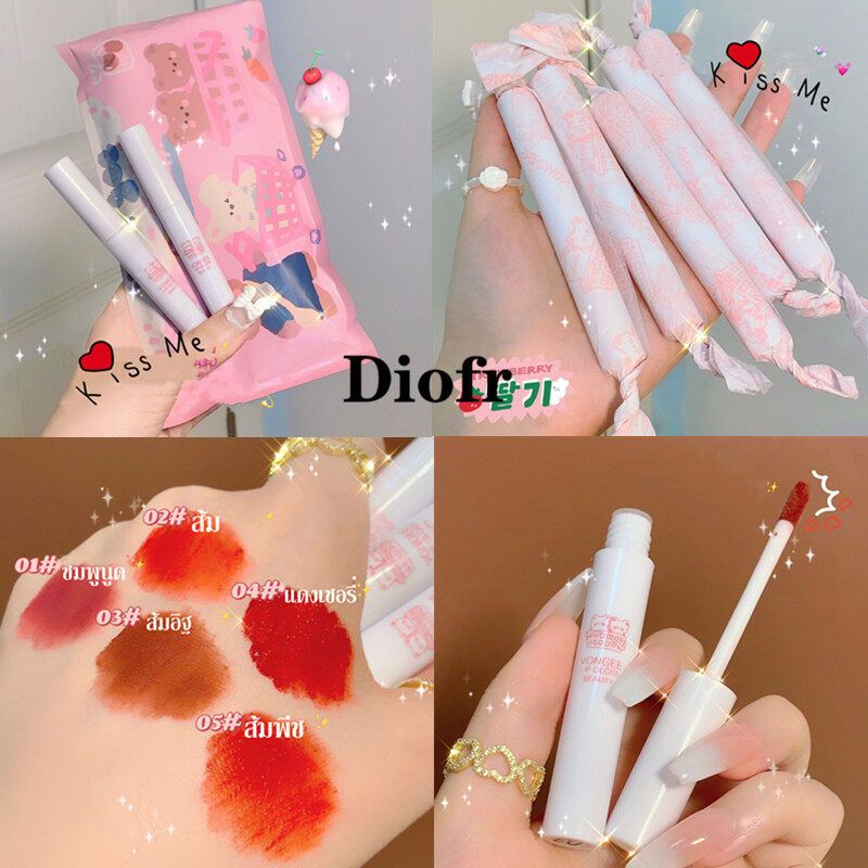 Diofr  เซตลิปสติก 6เฉดสี ลิปสติกเนื้อแมท เนื้อเนียน มีมอยเจอร์บำรุง lipstick set mix เครื่องสำอาง ลิปสติก