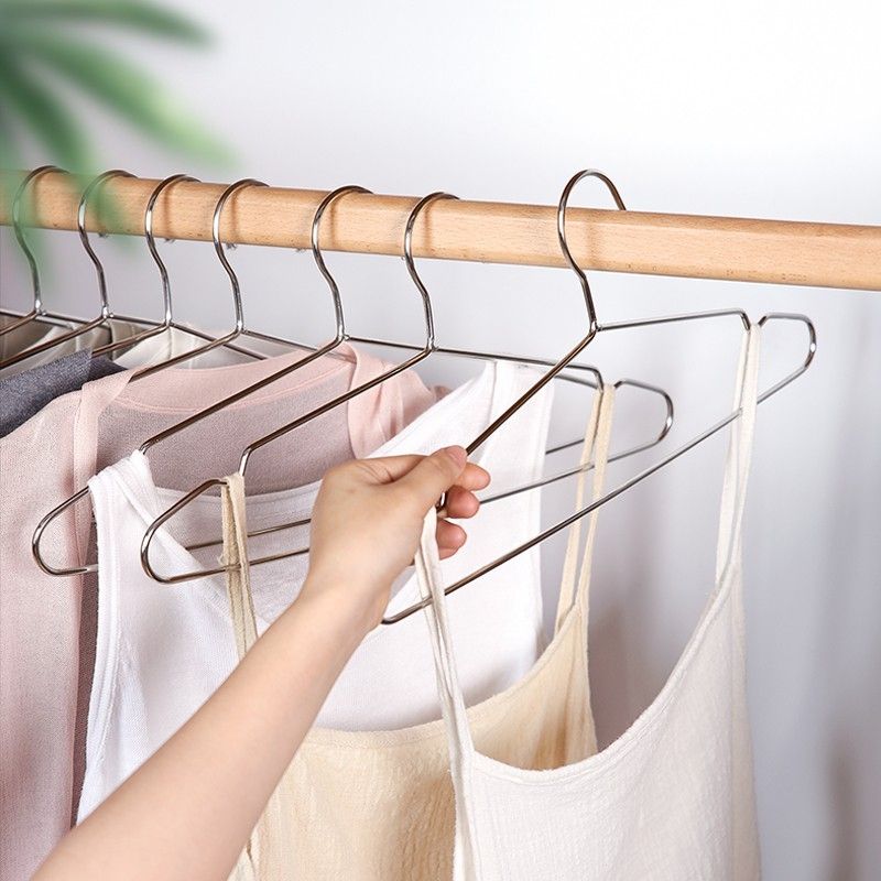 Hangers ไม้แขวน เเพ็จ5/10ชิ้น ที่ตากผ้า ไม้แขวนเสื้อ ไม้แขวนผ้า ไม้แขวนเสื้อสแตนเลส ไม้แขวนสแตนเลส  สแตนเลสอย่างดี  ที่ตากผ้า