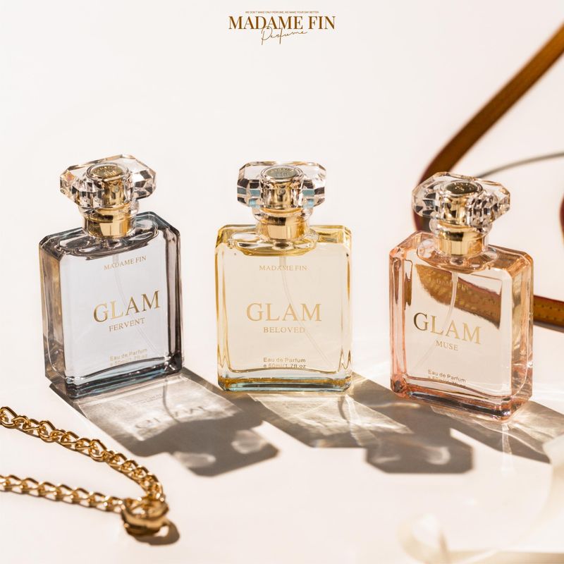 Madame Fin มาดามฟินของแท้ น้ำหอมมาดามฟินรุ่นใหม่ GLAM Collection 3 กลิ่น (50ml./ขวด) + โลชั่นน้ำหอมGlam 3 หลอด (240ml./หลอด)