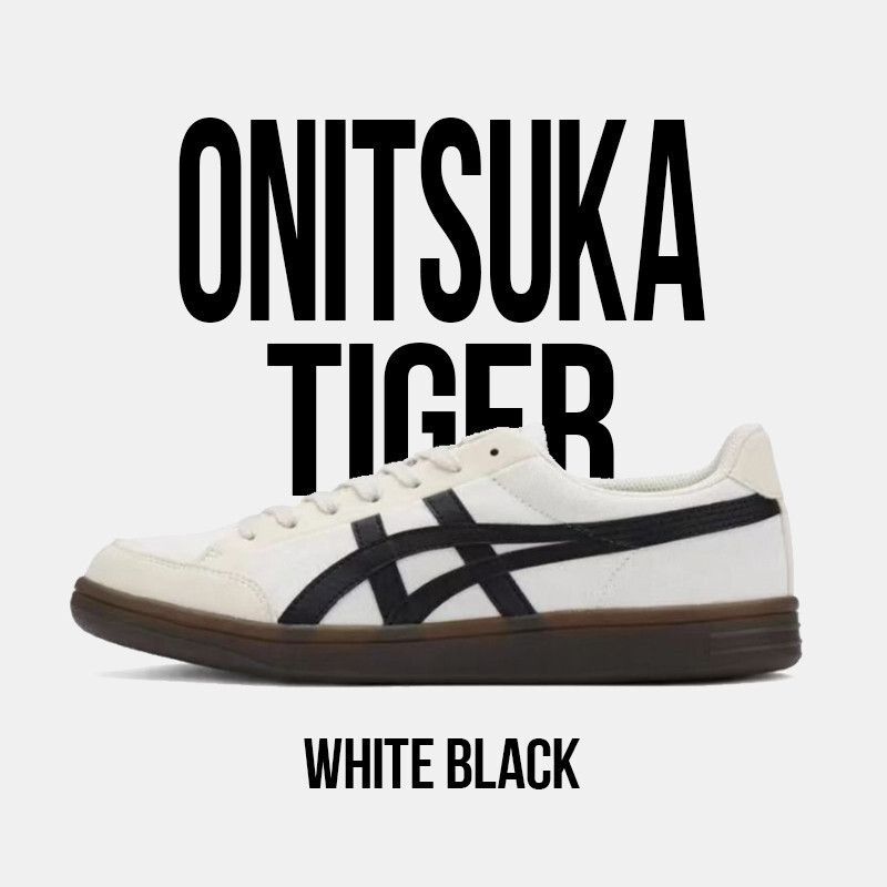 【100% Original 】Tiger Advanti Rice White Black 1183B799-101  Low Top Unisex Sneakers