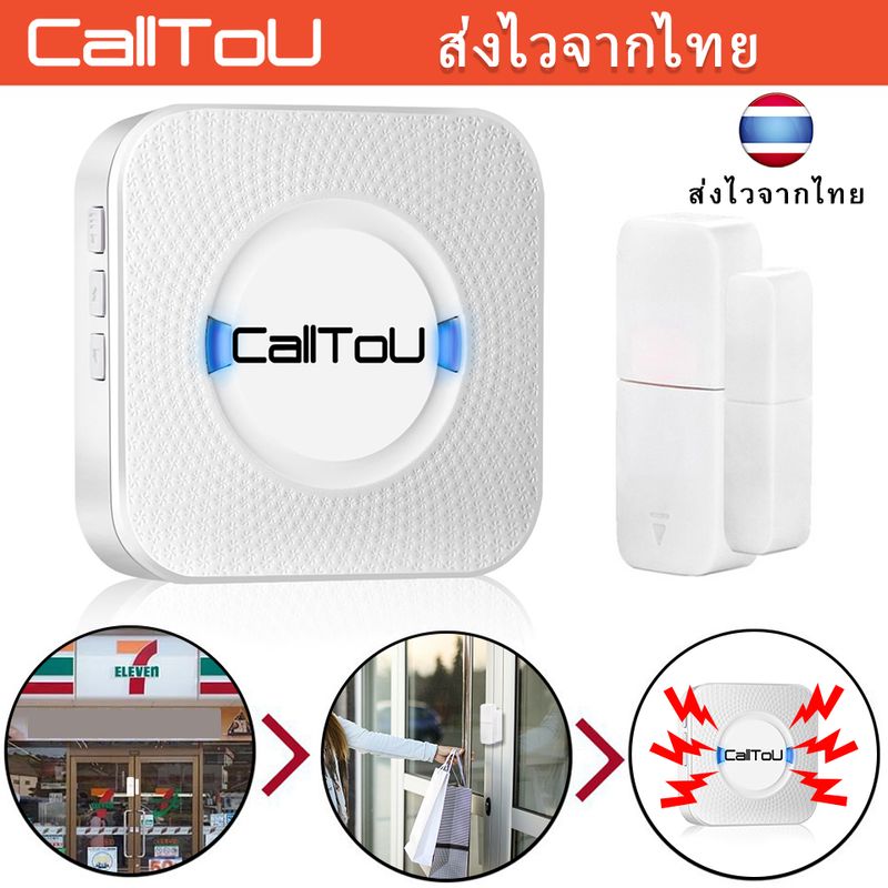 🔥ส่งไวจากไทย🔥CallToU ระบบเซนเซอร์เปิดประตูไร้สาย ป้องกันโจร กริ่งเตือนกันขโมย เซ็นเซอร์แม่เหล็ก