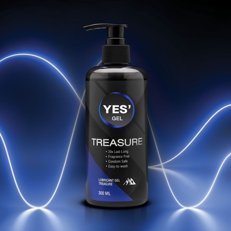 YES' Treasure Gel เจลหล่อลื่น Water-based สูตรแห้งช้า 20 เท่า เนื้อเจลสีใส ไม่มีกลิ่น ปริมาณ 300ml