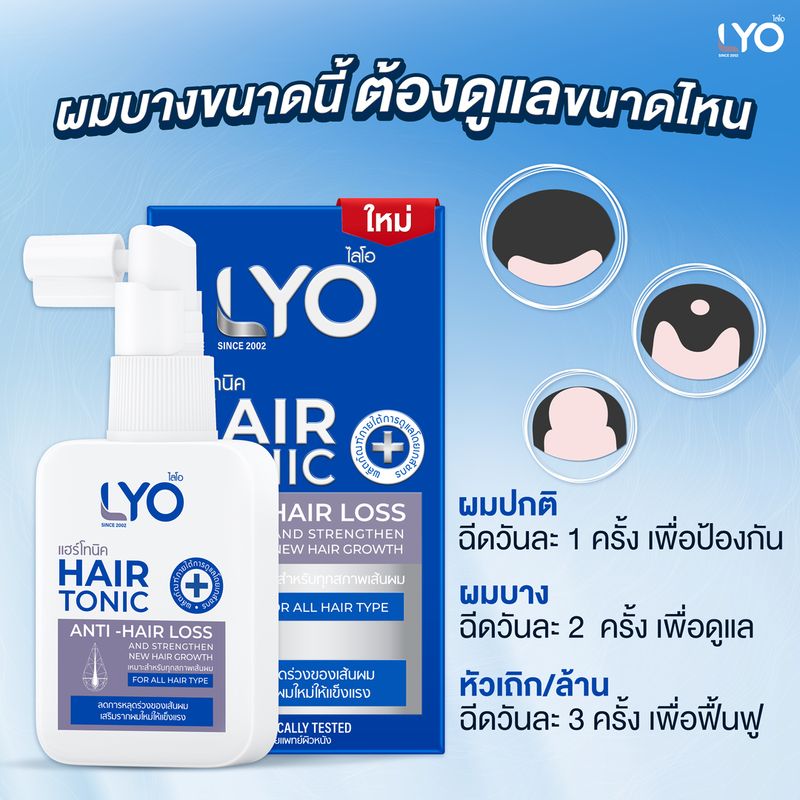 LYO ไลโอ แฮร์โทนิค 1 ชิ้น (30 มล.) + แชมพู  1ชิ้น (200 มล.)