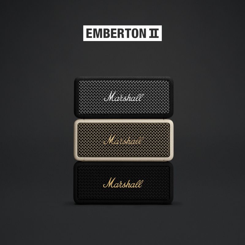 MARSHALL EMBERTON II Black and Steel รับประกัน 1 ปี + ส่งฟรีทั่วไทย (ลำโพงบลูทูธ, ลำโพงพกพา, ลำโพง marshal ของแท้)