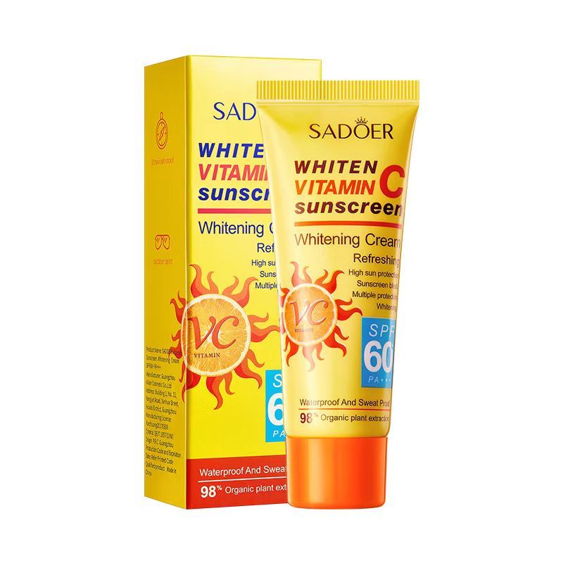 ครีมกันแดด โลชั่นกันแดด ครีมกันแดดหน้า VC Sunscreen SPF60+pa+++ UV ซึมไว ไม่มัน ไม่อุดตัน สำหรับผิวแพ้ง่าย กันแดดทาหน้า 40G(1371)