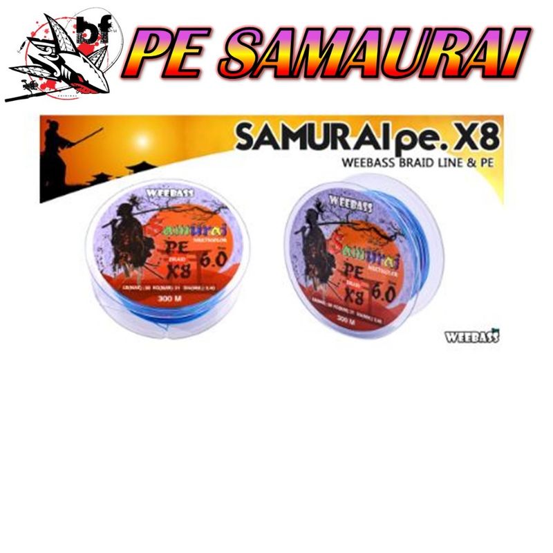 สายPE Weebass SAMURAI ซามูไร ถัก x8 สีมัลติคัลเลอร์ ยาว300 เมตร สายที่มีความนุ่ม ทนต่อแรงดึง