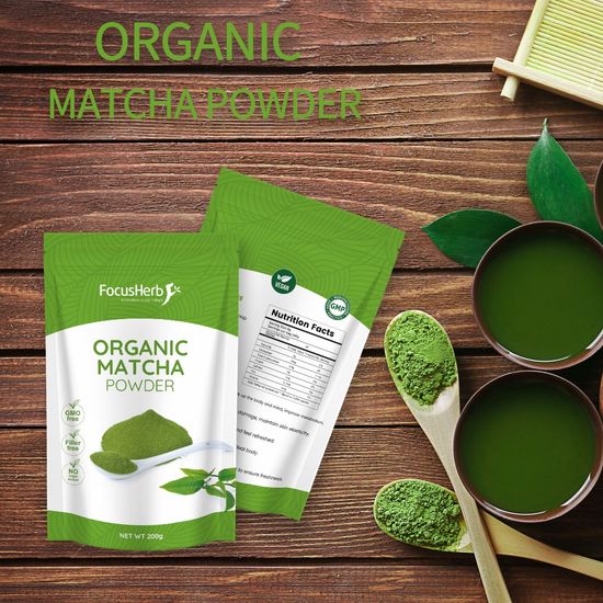 FocusHerb ผงมัทฉะออร์แกนิค เกรด AAA 200g (Organic Matcha Powder) เกรดพรีเมียม ชงชา ทำขนม เครื่องดื่มเพื่อสุขภาพ