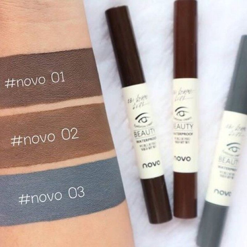 เจลเขียนคิ้ว กันน้ำ NOVO BEAUTY EYEBROW GEL 3g ดินสอเขียนคิ้ว 3 สี