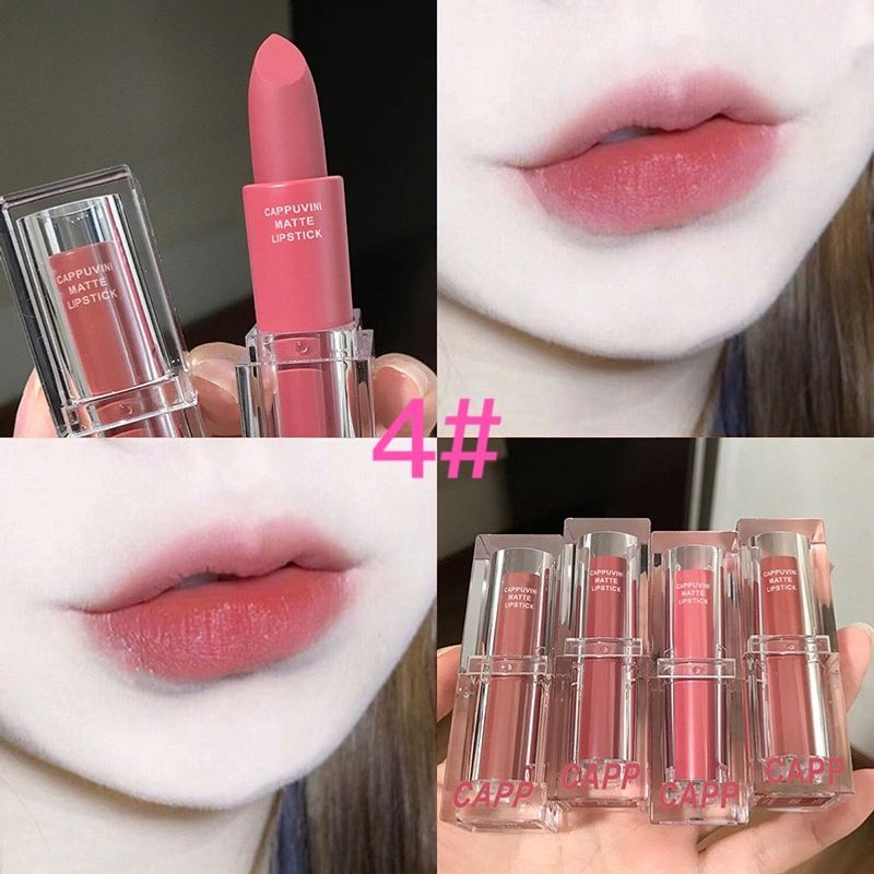 Cappuvini​ Lipstick ลิปแมท ลิปหมุน   เนื้อกำมะหยี่ สีสวย ติดทนนาน เนื้อแมตต์ กันน้ำ