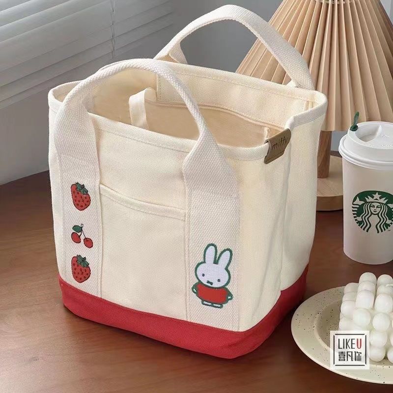 กระเป๋าสะพายไหล่ ผ้าแคนวาส ลายการ์ตูนกระต่ายน่ารัก กระเป๋า miffy