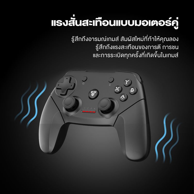 FANTECH WGP12 REVOLVER Wireless 2.4Ghz Gaming Controller จอยเกมมิ่ง joystick ระบบ X-input คอนโทรลเลอร์ พร้อมกิฟยางด้านข้างเพิ่มความกระชับมือ รูปทรงสไตล์ X-BOX ONE สำหรับ PC/PS3