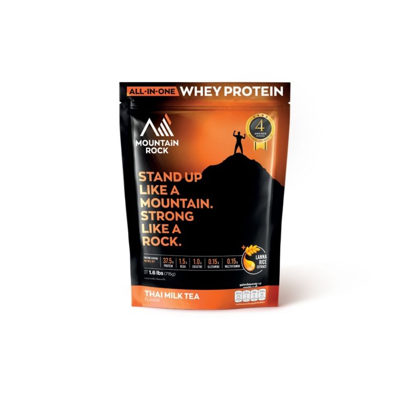 Mountain Rock Whey เวย์โปรตีน สูตรลีน โปรตีนสูง 37.5g เสริมสร้างมวลกล้ามเนื้อ ไม่เพิ่มน้ำหนัก รสชาไทย