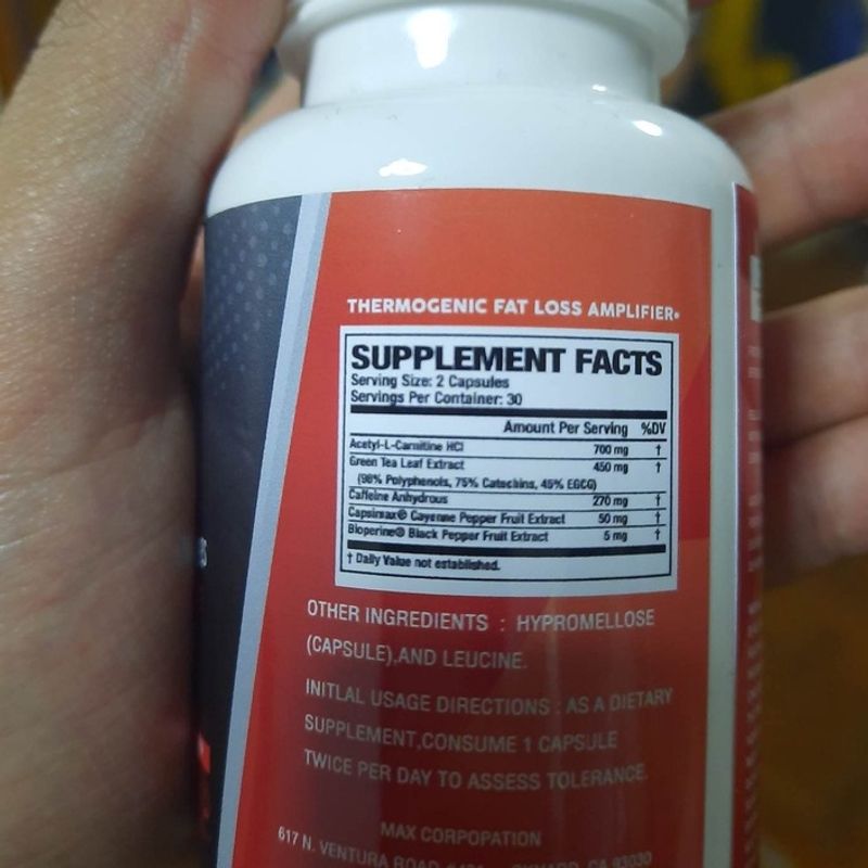 MAX Thermogenic Fat Burner เร่งระบบเผาผลาญไขมันส่วนเกิน.V12