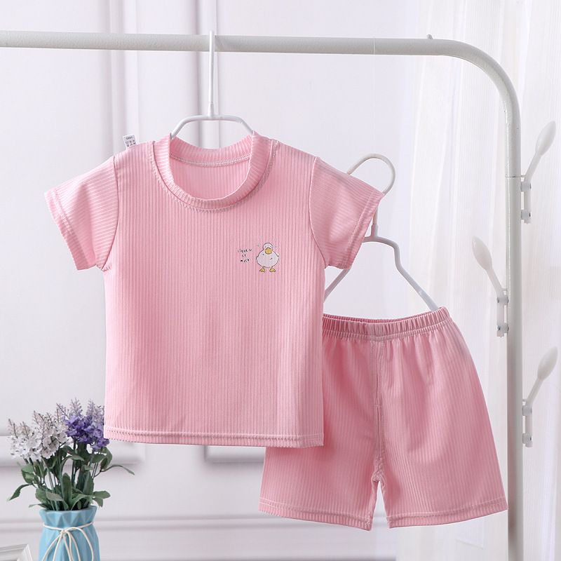 Childrens Short-sleeved Suit Childrens Girls Summer Clothes Boys T-shirt Baby Babys Clothes Childrens Short-sleeved Summer