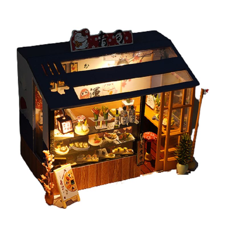 Lepton DIY Doll house โมเดลบ้านตุ๊กตาญี่ปุ่น ร้านซูชิ 1/24