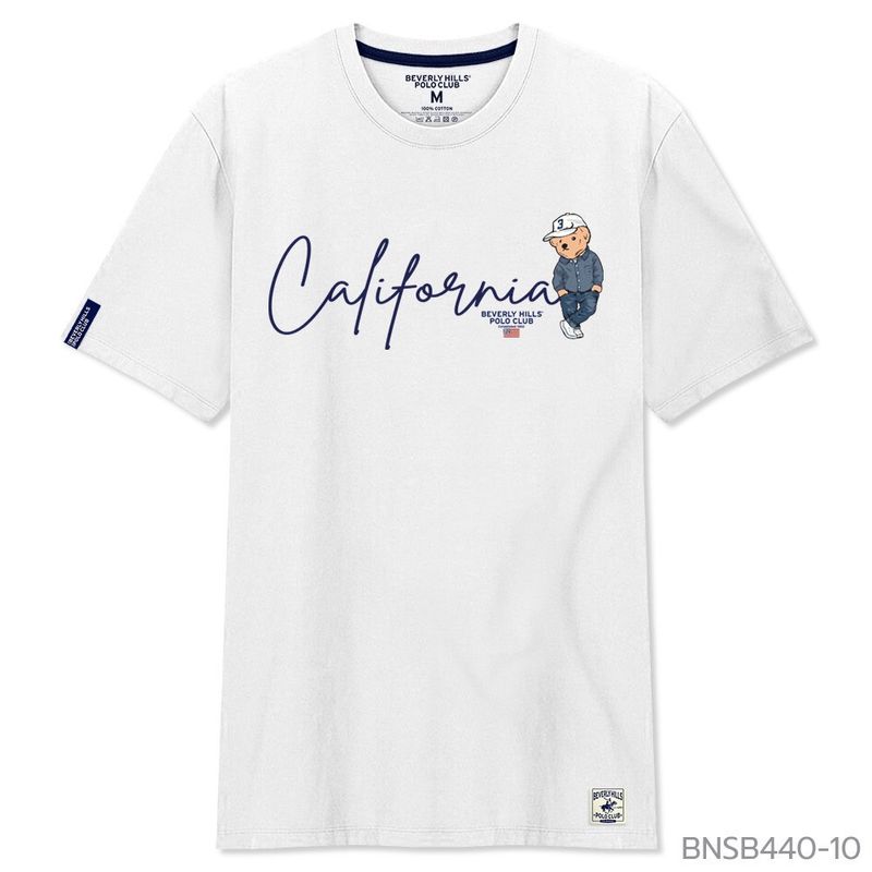 2023New[S-5XL] Beverly Hills Polo Club เสื้อยืดคอกลมแขนสั้น Clic Bear รุ่น