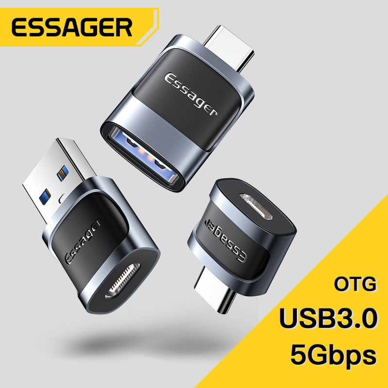 Essager USB 3.0เป็น Type C OTG อะแดปเตอร์ Type-C สำหรับ MacBook Xiaomi Mi Samsung อะแดปเตอร์ชายกับ Micro Usb C อะแดปเตอร์หญิง