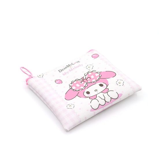 กระเป๋าสตางค์ กระเป๋าใส่เหรียญ ใส่หูฟัง ใส่บัตรได้ ลายการ์ตูน Sanrio Cinnamoroll Melody แบบเรียบง่าย สไตล์เกาหลี สําหรับผู้หญิง