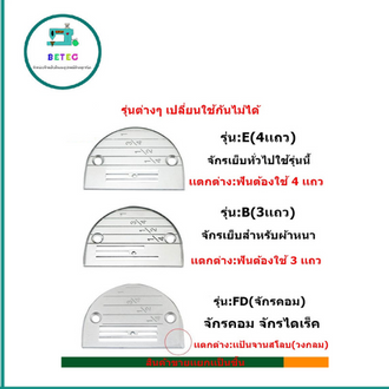 เเป้น/ฟันจักรเย็บอุตสาหกรรม รุ่น B(3เเถว)  ใส่กับจักรเย็บอุตสาหกรรม(ขายแป้นแยกกับฟัน)