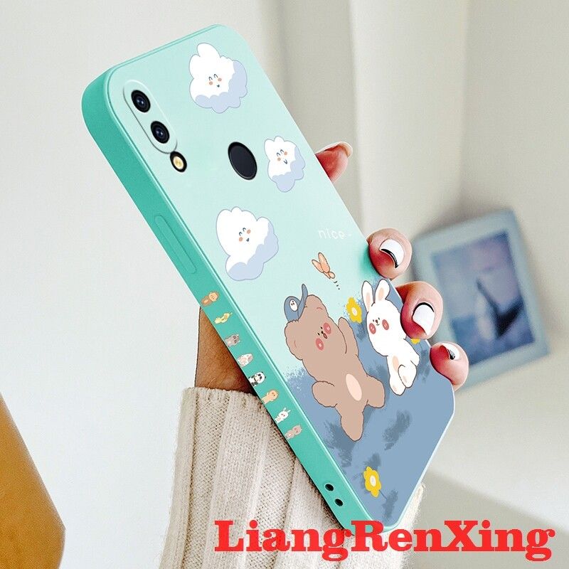 เคส Huawei Y7 2019เคส2019 Huawei Y7 Pro 2019 Y9เคสโทรศัพท์ซิลิโคนเนื้อนิ่มสำหรับป้องกันเคสกันกระแทกมือถือเรียบ YTXX01การ์ตูนรูปกระต่ายดีไซน์ใหม่