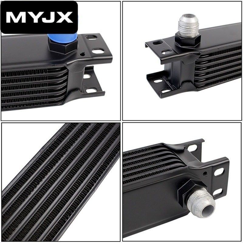 【MYJK】oil cooler ออยแยก ออยคูลเลอร์ แผงออยเกียร์ (สีดำ) มี3ขนาด 7-10-13-16-19-25ชั้น หัวเกลียวAN10ใส่ได้ทั้งเครื่อง ออยเกียร์