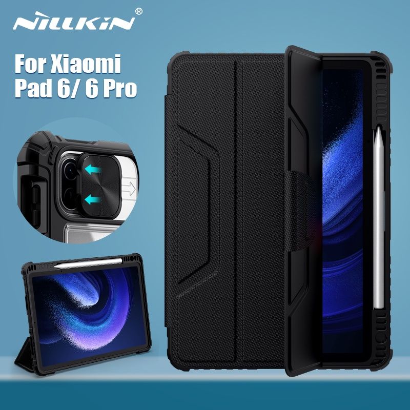 Xiaomi Pad 6 เคส NILLKIN หนัง PU กันกระแทกกล้อง แบบสไลด์ได้ สําหรับ Xiaomi Mi Pad 6 Pro