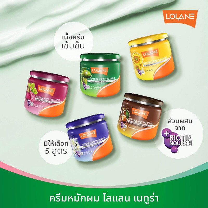 ส่งฟรี ‼️(500 กรัม)ทรีทเม้นท์ โลแลน เนทูร่า แฮร์ ทรีทเม้นต์ 500 กรัม Lolane natura hair treatment 500 g.