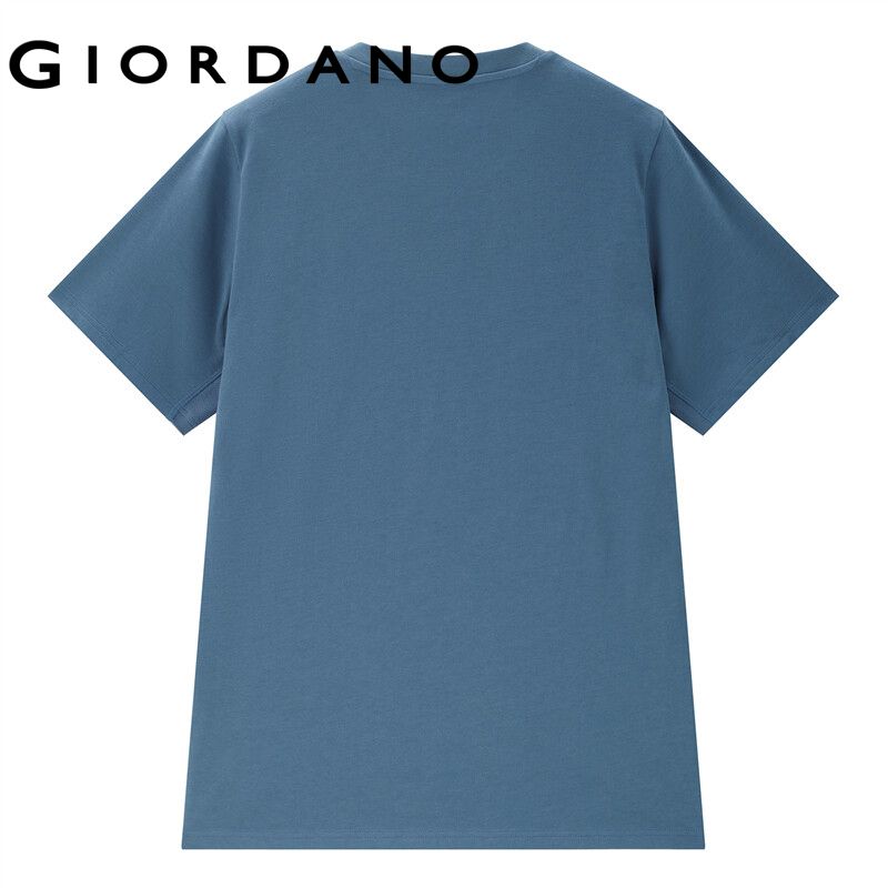 Giordano ผู้ชาย เทคโนโลยีขั้นสูงการพิมพ์แบบแห้งเร็ว กีฬา เสื้อยืดคอกลม แขนสั้น Free Shipping 01022387