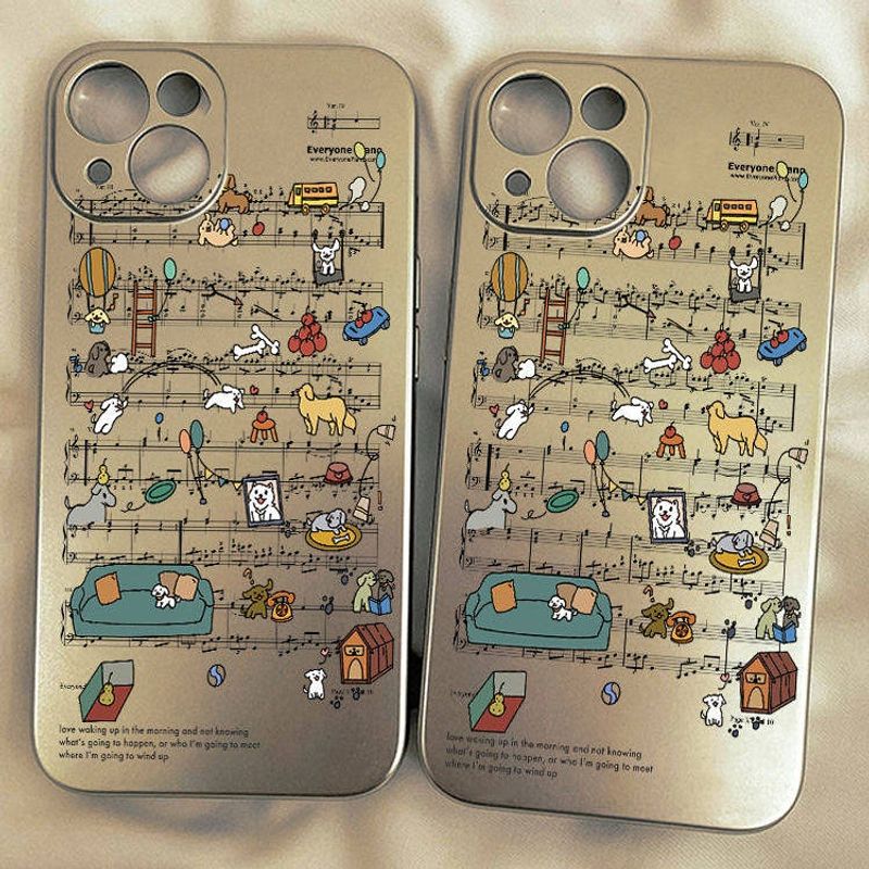 Silver Electroplated Animal Music Apple 11 Phone Case Iphone13 All-Inclusive 14Promax Creative 7/8P Drop-Resistant Soft qxSw