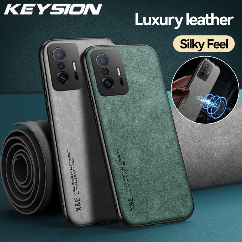 KEYSION เคสหนังสุดหรูซิลิโคนสำหรับ Xiaomi 11T Pro 5G 11 Lite 5G NE + PC ที่ครอบสำหรับ Xiaomi หลังโทรศัพท์กันกระแทก Xiaomi Mi 11 Ultra