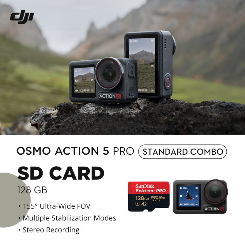 DJI:Osmo Action 5 Pro,Standard + 128GB,Free Shipping