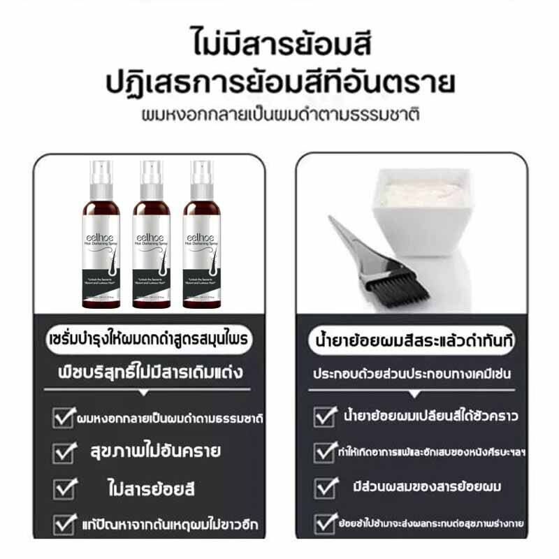 พร้อมส่ง เซรั่มลดผมหงอก แก้ผมหงอก 100mlน้ำยาแก้ผมหงอก ผมหงอกกลับมาดำ ยาแก้ผมหงอก สเปรย์ปิดผมขาว แก้ผมหงอกถาวร สเปรปิดผมขาว เซรั่มแก้ผมหงอก เซรั่มแก้ผมขาว