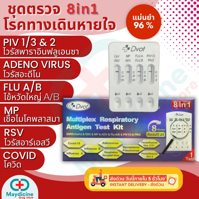 ชุดตรวจไข้หวัดใหญ่ Influ A/ Influ B/ RSV/ Covid-19