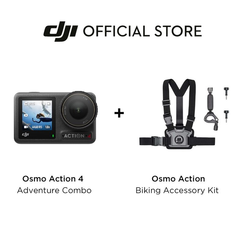 DJI Osmo Action 4 - Action Camera | กล้องแอคชั่น กล้องดำน้ำ | เซ็นเซอร์ขนาด 1/1.3 นิ้ว 4K/120fps FHD | กันน้ำได้ลึก 18 ม