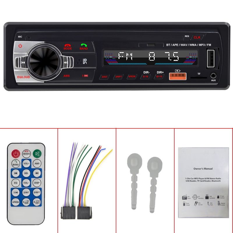 JSD 520 1 Din วิทยุติดรถ MP3 เครื่องเล่น 12V บลูทูธ เครื่องเสียงรถ เพาเวอร์แอมป์ เครื่องเสียงรถยนต์ Bluetooth MP3 Aux