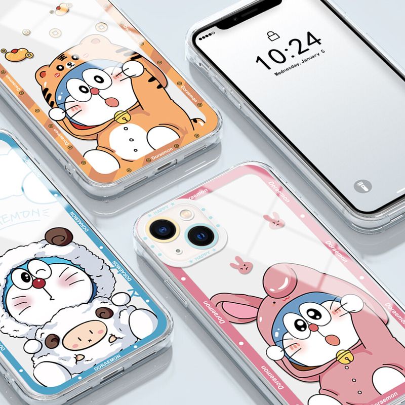 เคสโทรศัพท์ Hontinga สำหรับ Samsung Galaxy S24 S23 FE 5G S22 Ultra 5G S23 S21 Ultra S22 Plus 5G S24+ S22+ 5G S21 plus S21 FE 5G S20 FE 5Gกรัมโปร่งใสเคสใสอนิเมะโดราเอมอนเคสยางกันกระแทกซิลิโคนนิ่มเคสด้านหลังเคสโทรศัพท์เคสนิ่ม