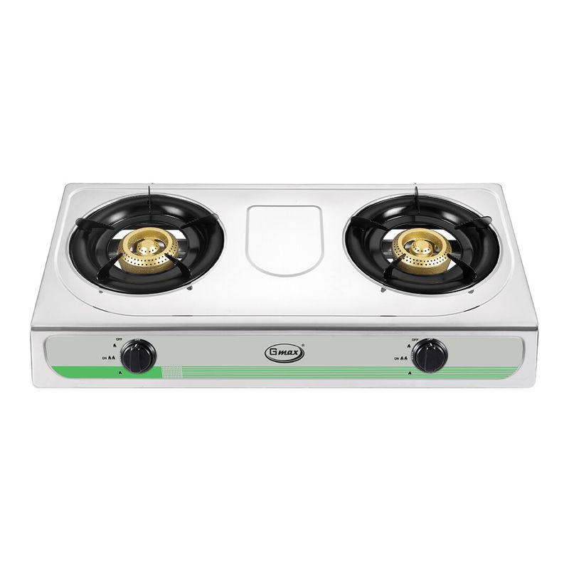 Gmax เตาแก๊สสแตนเลสหัวคู่ Gas Stove เตาแก๊ส 2 หัว รุ่น GL-203 เตาแก๊สตั้งโต๊ะ ไฟแรง