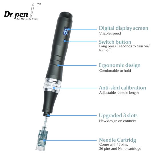 Derma Pen Dr Pen Ultima M8 ปากกากําจัดรอยแผลเป็นจากสิว แบบไร้สาย แบบมืออาชีพ