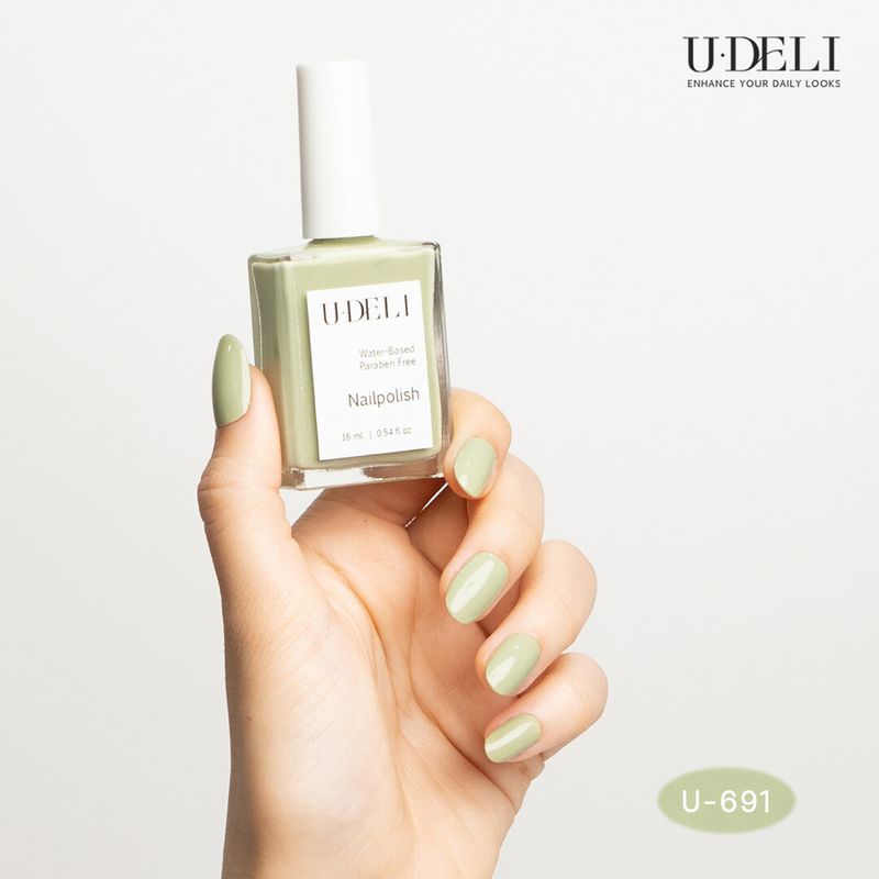 สีทาเล็บกึ่งเจล ไม่อบ U-DELI Vegan Nail Polish โทนพาสเทล Pastel U689-692 16ml Pigmetแน่น สีสวย แห้งเร็ว ไร้กลิ่นฉุน