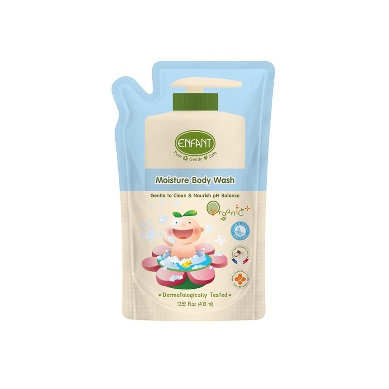 ENFANT (อองฟองต์)  ครีมอาบน้ำ ORGANIC MOISTURE BODY WASH ชนิดถุงเติม 400 ML.