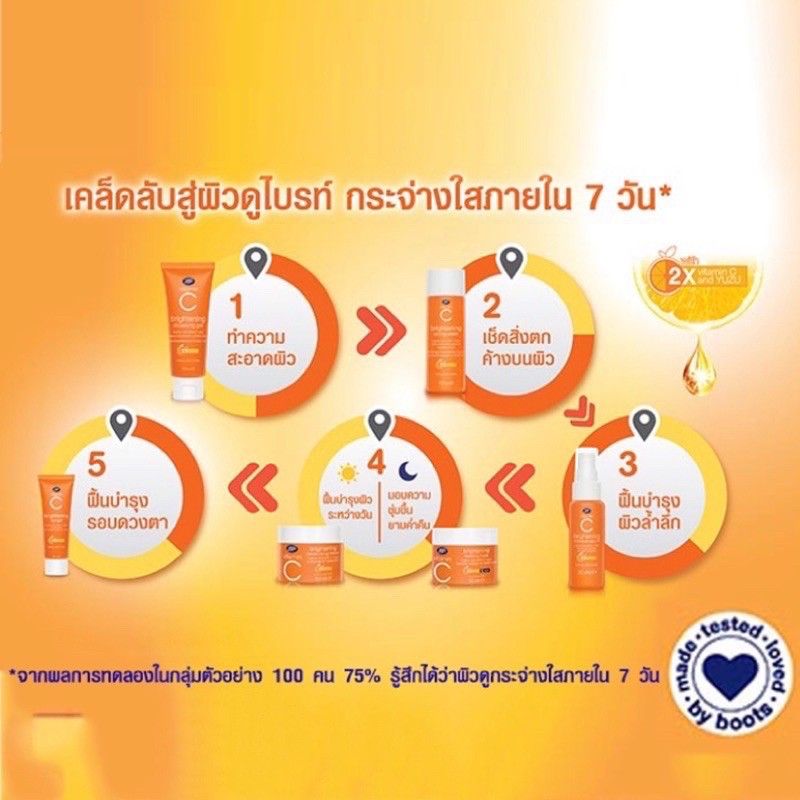 Boots Vitamin C Brightening Moisturising Cream / Sleeping Mask  บู๊ทส์ วิตามินซี เดย์ครีม / ไนท์ครีม