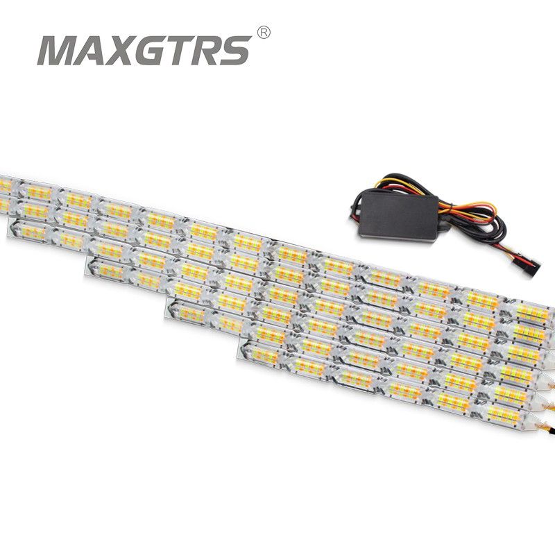 Maxgtrs สายไฟเลี้ยว LED DRL สองสี 2 ชิ้น