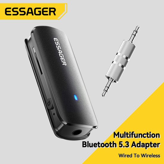 Essager บลูทูธ5.3อะแดปเตอร์ Type-C 3.5มม. ช่องเสียบบัตร TF สายออดิโอมัลติฟังก์ชั่นตัวแปลงบลูทูธสำหรับ PS5สวิตช์แท็บเล็ตโทรศัพท์แล็ปท็อป MobiIe