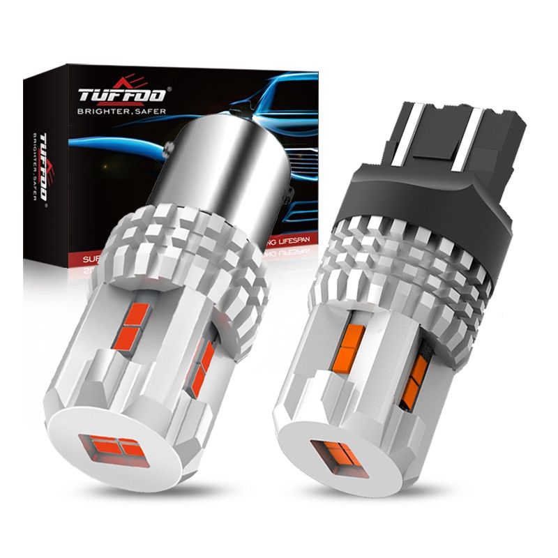 Tuffoo หลอดไฟเบรกท้ายรถยนต์ LED T20 7440 7443 W21 5W 1157 P21 5W BAY15D สีแดง แบบเปลี่ยน สําหรับรถยนต์ 2 ชิ้น