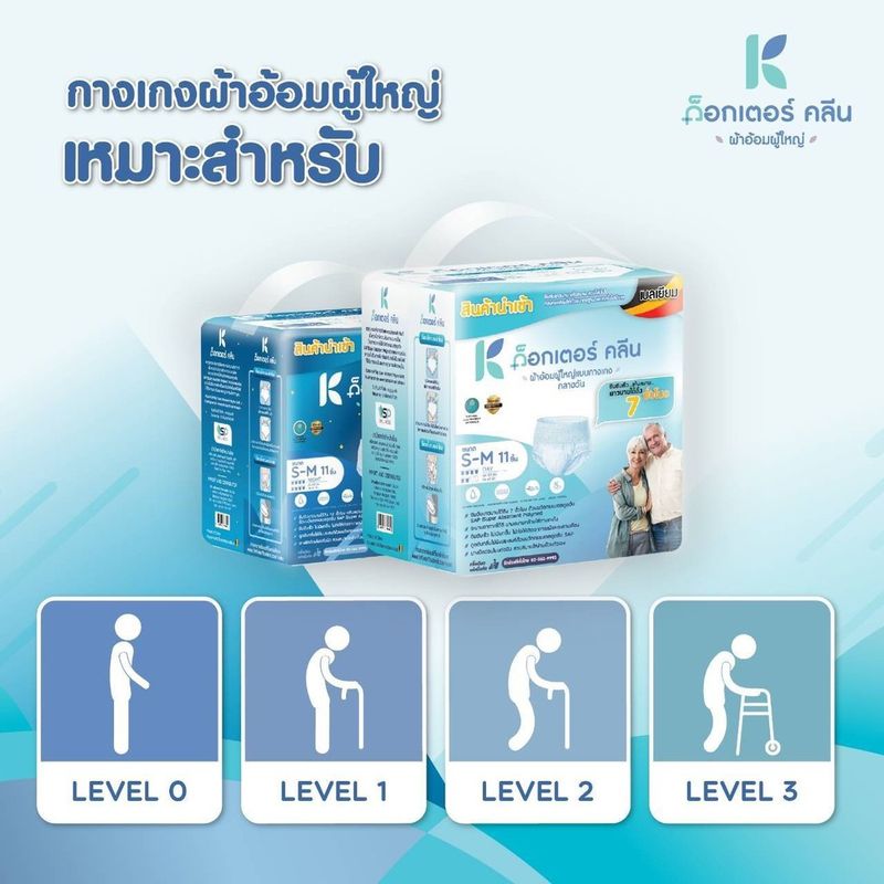 ผ้าอ้อมผู้ใหญ่ด็อกเตอร์คลีน แบบกางเกงกลางคืน DR.KLEAN 11 ชิ้น