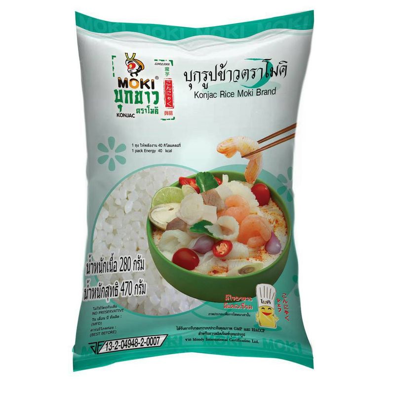 (คีโต) MOKI บุกรูปข้าว บุกเพื่อสุขภาพ ขนาด 280 กรัม *1 keto Konjac rice