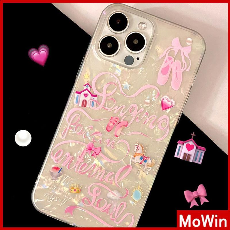 Mowin - เข้ากันได้สำหรับ 15 เคสไอโฟน11 เคส iphone 11  กรณี CLEAR กรณีเชลล์รูปแบบกระดาษแข็ง TPU Soft Case Simple ผีเสื้อภาษาอังกฤษเข้ากันได้กับ 14 PRO MAX 13 12Pro สูงสุด XR XS 7Plus 8 PLUS