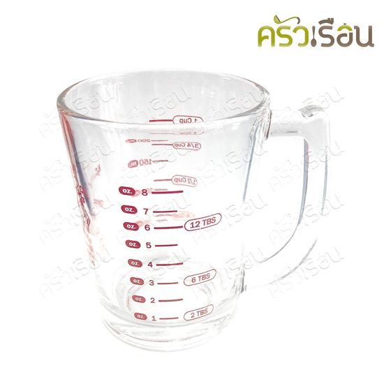 US แก้วหู พิมพ์สเกล 8 ออนซ์ / 1 ถ้วย / 250 ml. 8.25 x 10.3 ซม. MC-108 แก้วตวง ถ้วยตวง มีหู ถ้วยกาแฟ ถ้วยมีสเกล